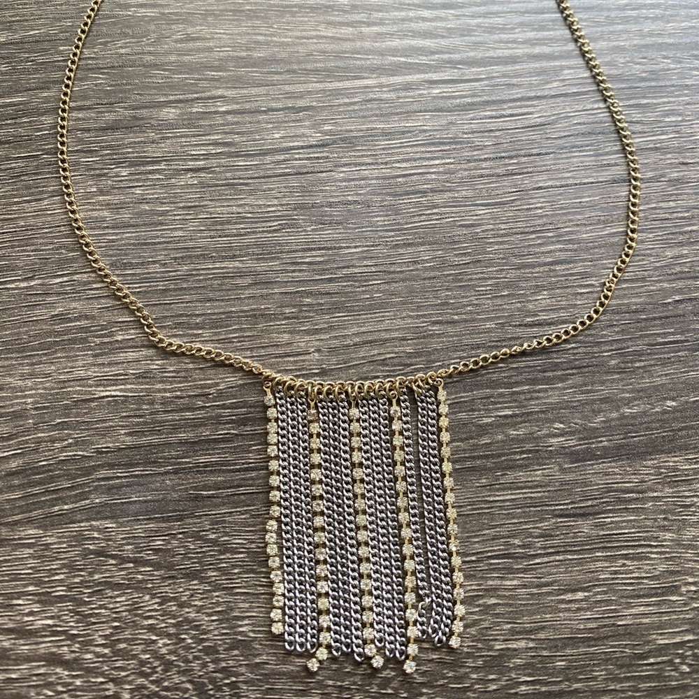 Gold and Silver Dangle Necklace